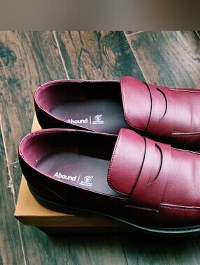 Abound Men's Burgundy PU Leather Penny Loafers